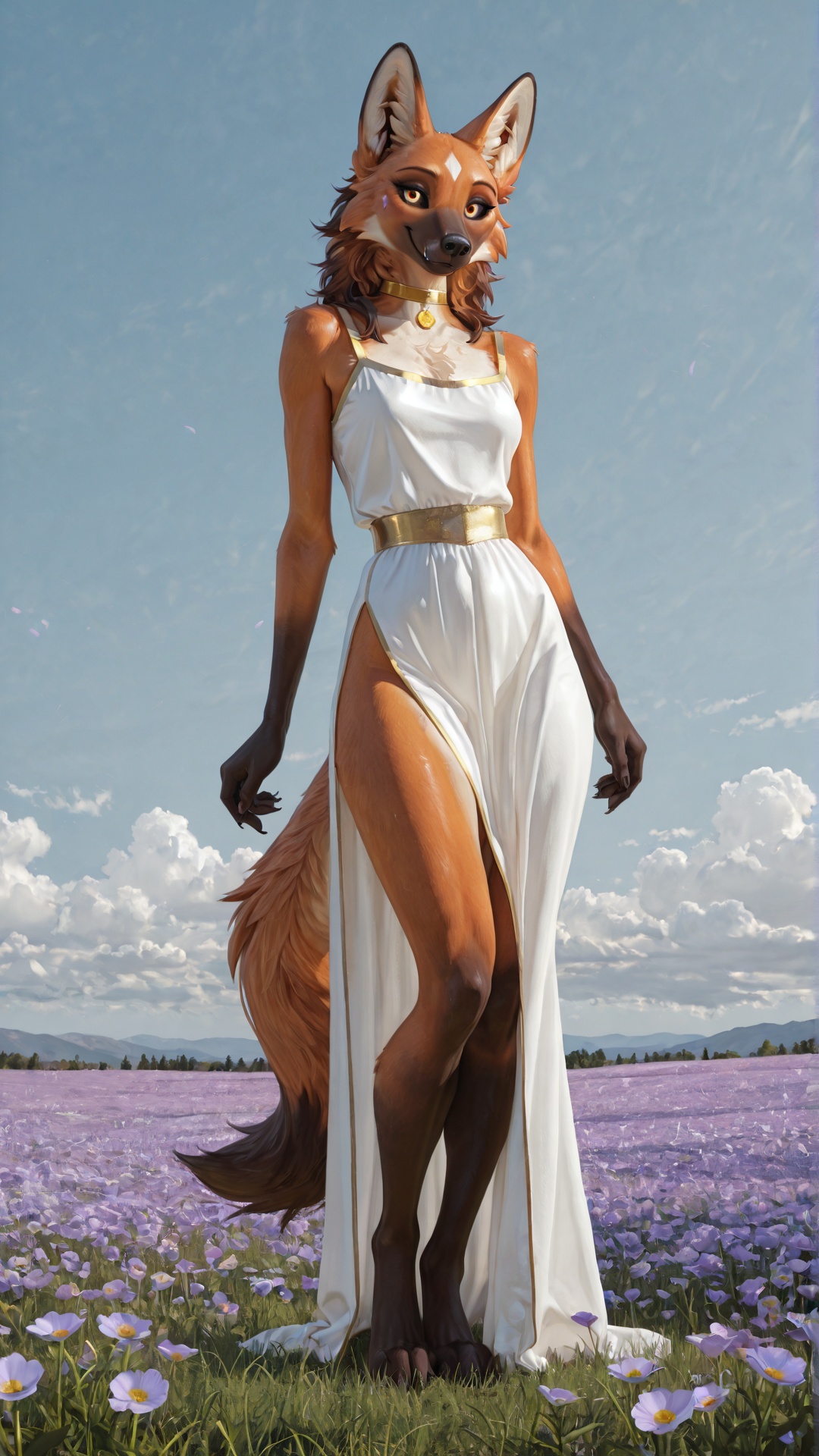 Maned Wolf Woman in Ukrainian Dress