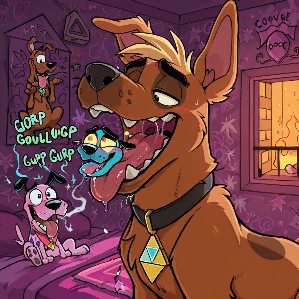 Courage the Cowardly Dog and Scooby-Doo Stoned Together