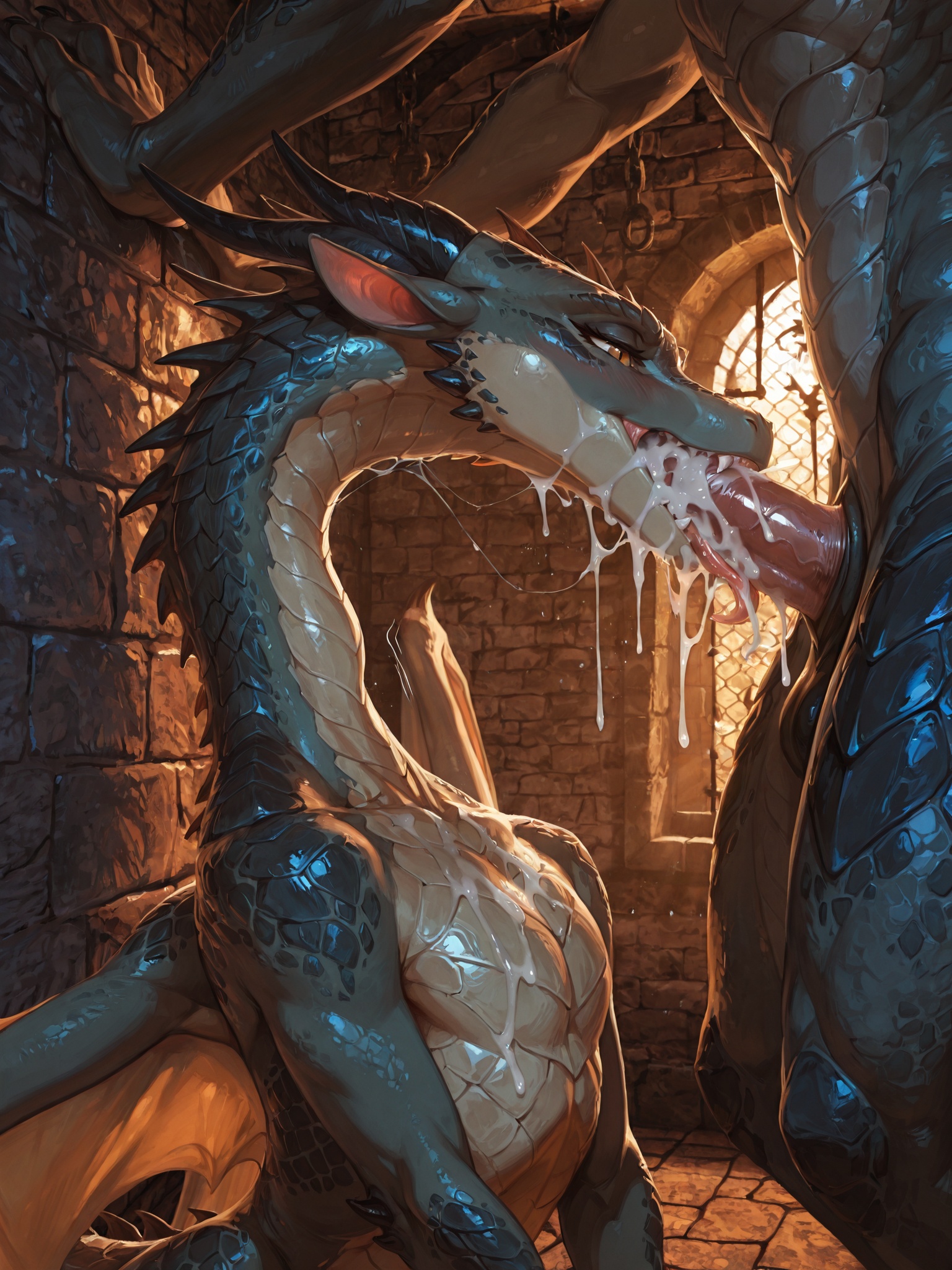 Intimate Dragon Encounter in Dungeon