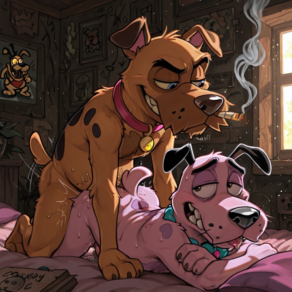 Courage the Cowardly Dog in Seductive Pose