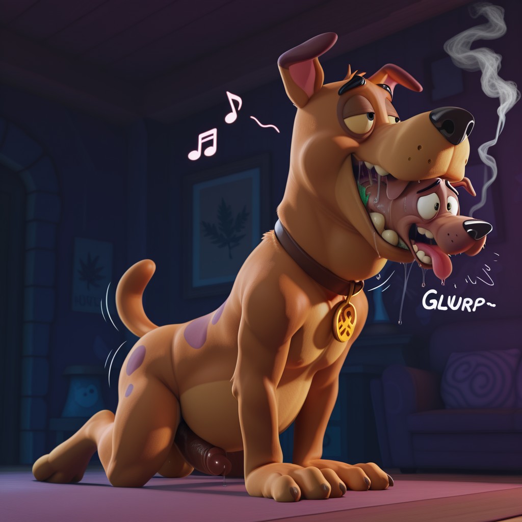 Realistic, 3d, Male, Anthro, Toony, Courage The Cowardly Dog