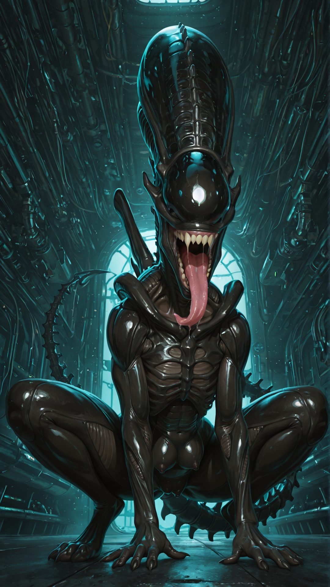 Alien Insectoid Predator in Submarine