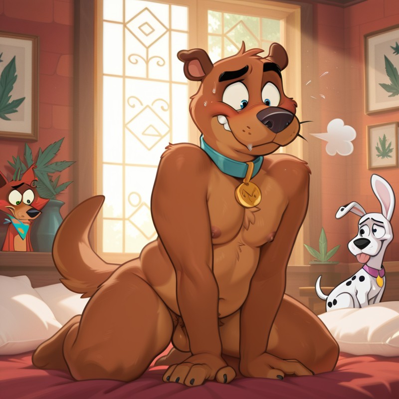 Courage the Cowardly Dog Stoned in Marijuana Field