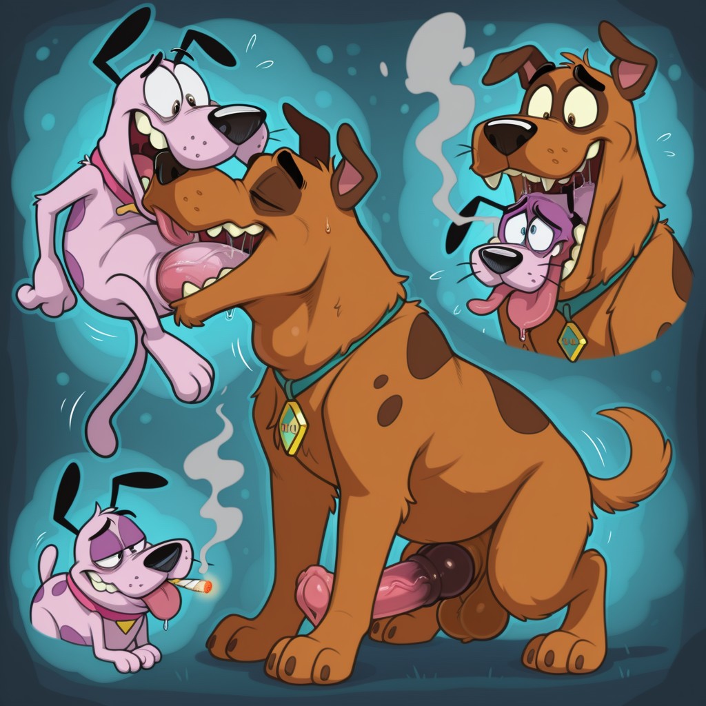 Courage the Cowardly Dog Stoner Moment Sliding Down Throat Whole Body And Paws Show