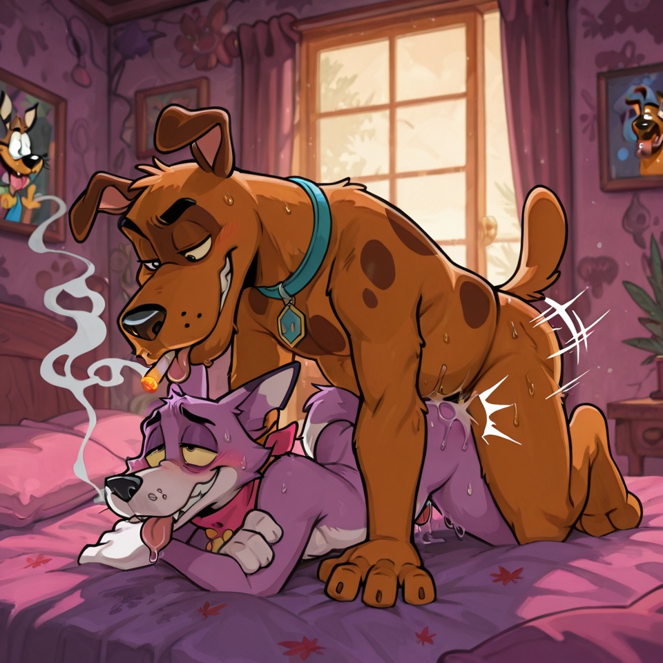 Courage the Cowardly Dog and Scooby Doo Romantic Moment