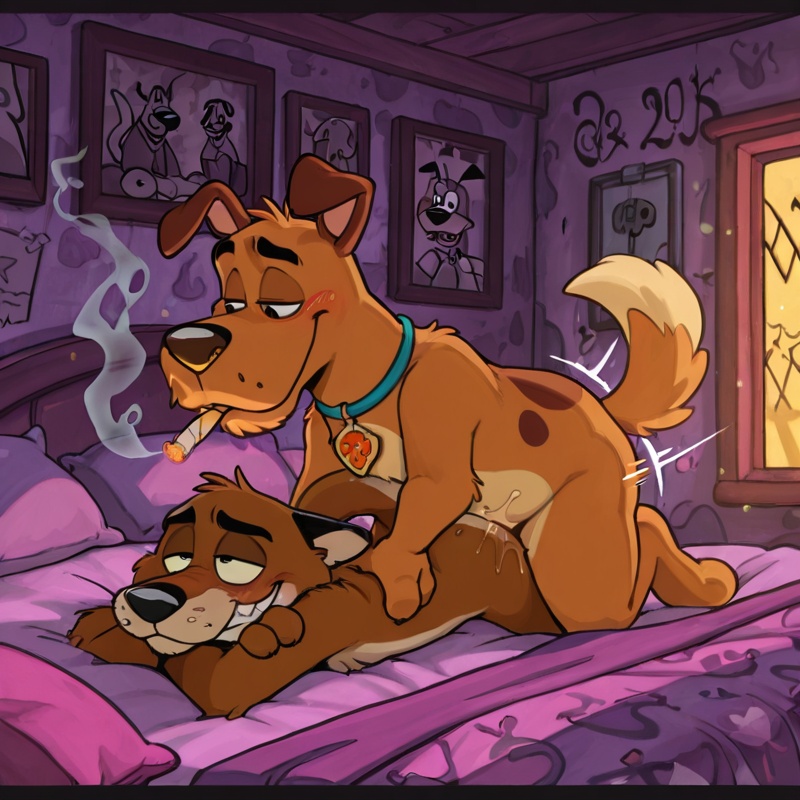 Courage the Cowardly Dog and Scooby-Doo Romantic Moment