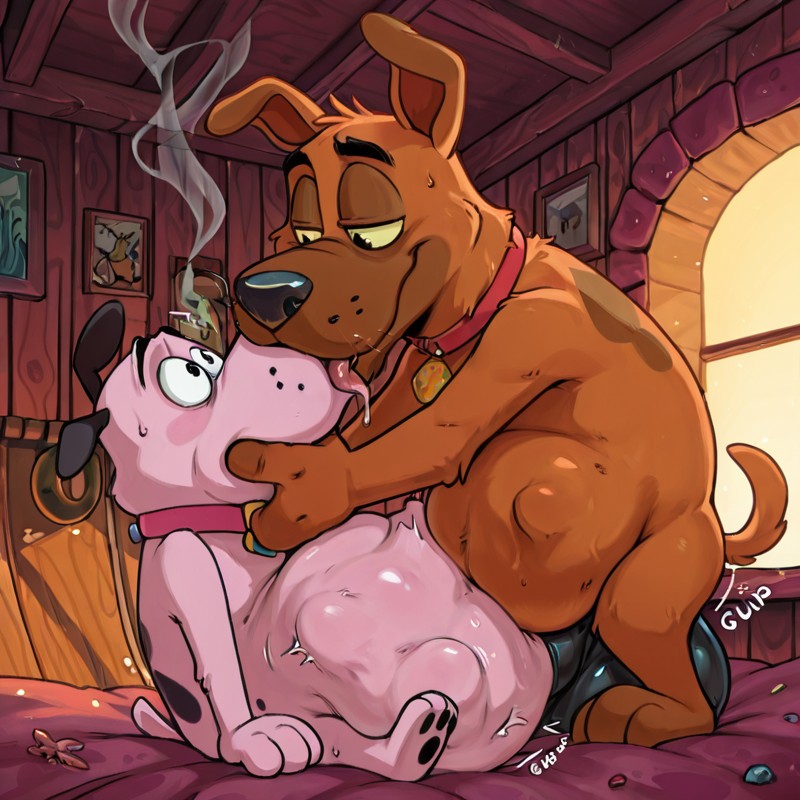 Courage the Cowardly Dog Engulfed by Predatory Beast