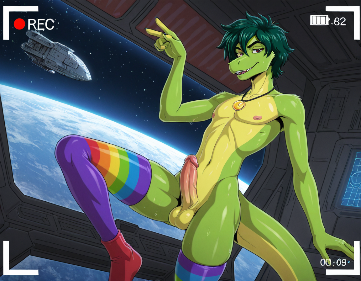 Alien Raptor in Spacesuit on Moon