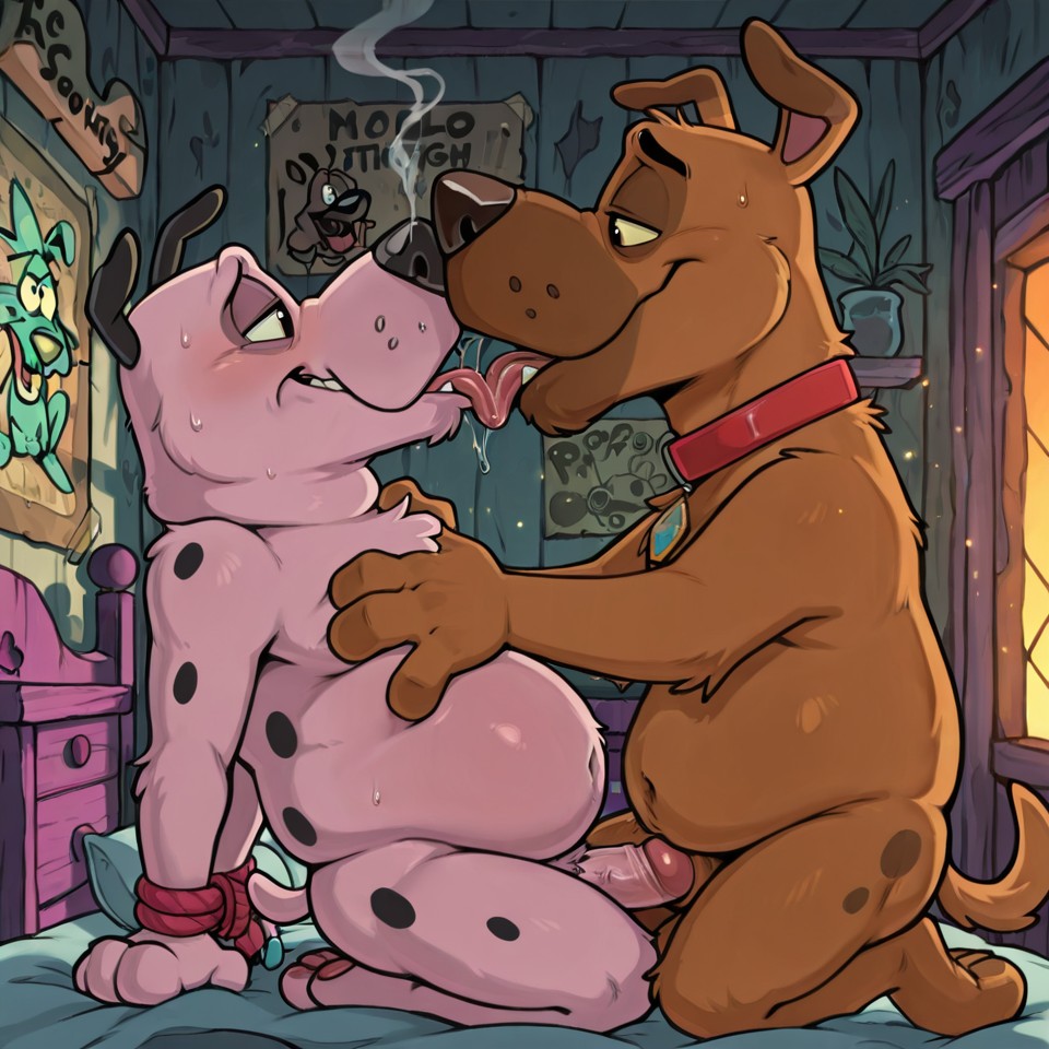 Stoned Courage the Cowardly Dog in a Romantic Seduction