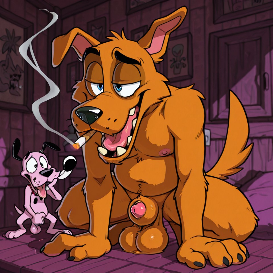Courage the Cowardly Dog Enjoying Marijuana Solo