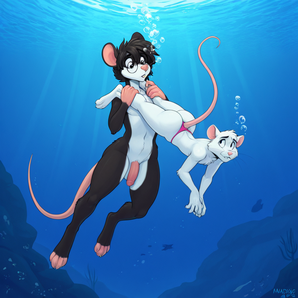 Mouse and Rat Underwater Struggle