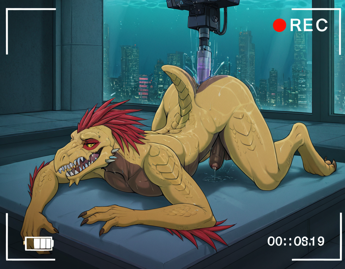 Alien Creature in Underwater Cyberpunk City