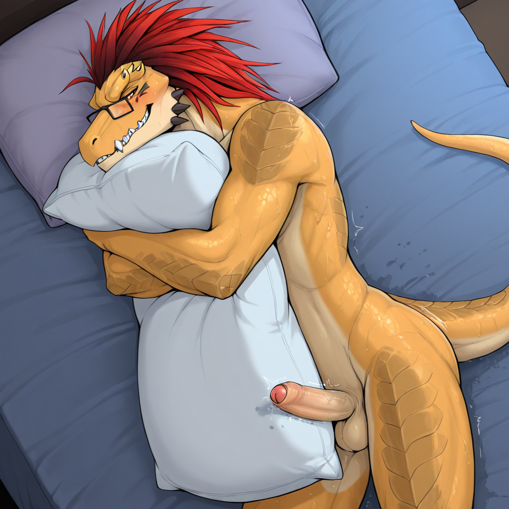 Alien Creature Enjoying Pillow Embrace