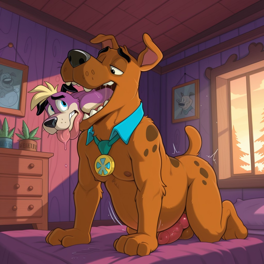 A Courage And Scooby Doo Reunion In A Rainbow Field