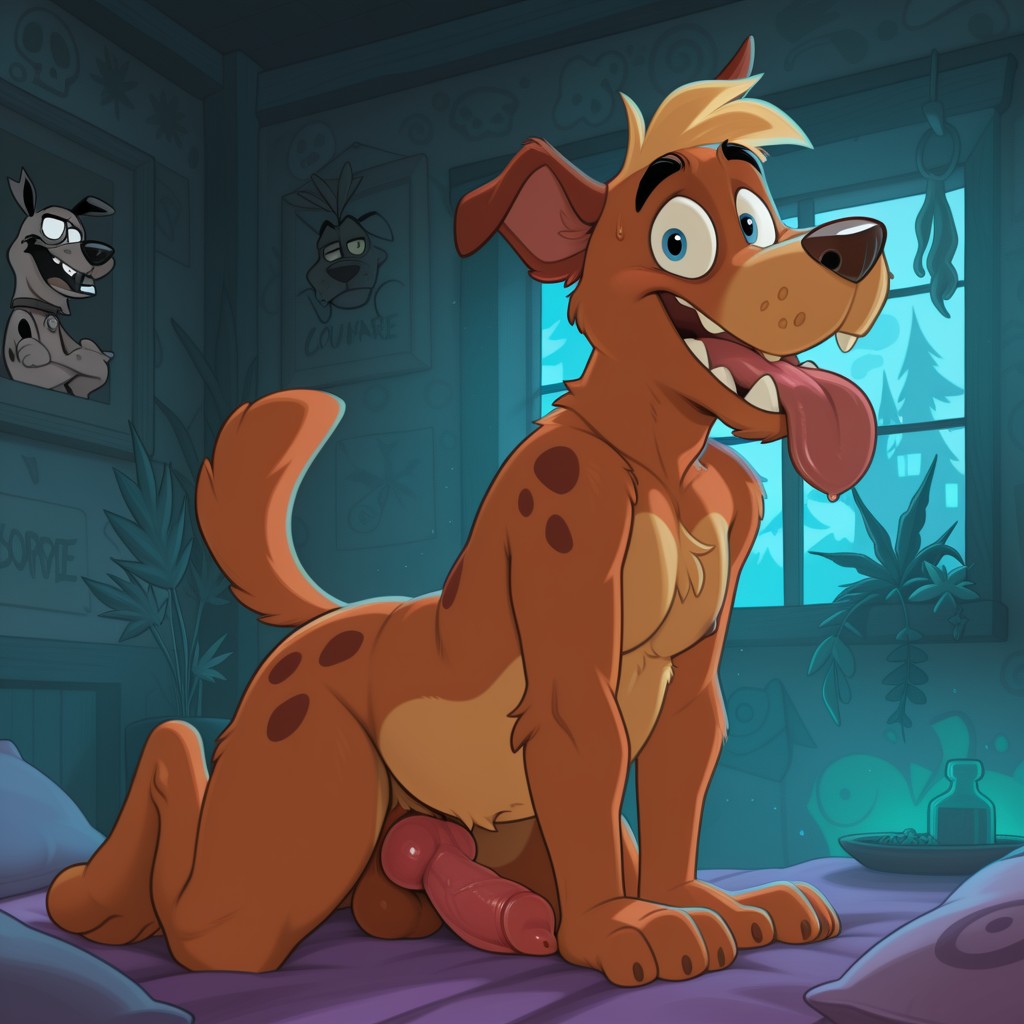 Courage the Cowardly Dog as Stoned Anthro Furry