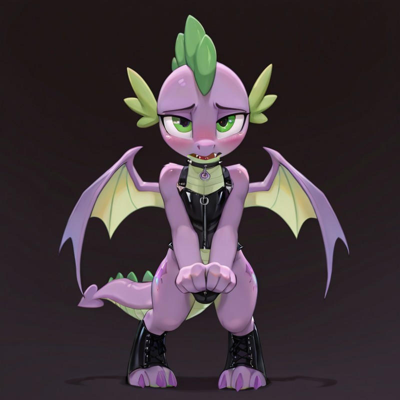Spike the Dragon: Shy Goth Anthro Portrait