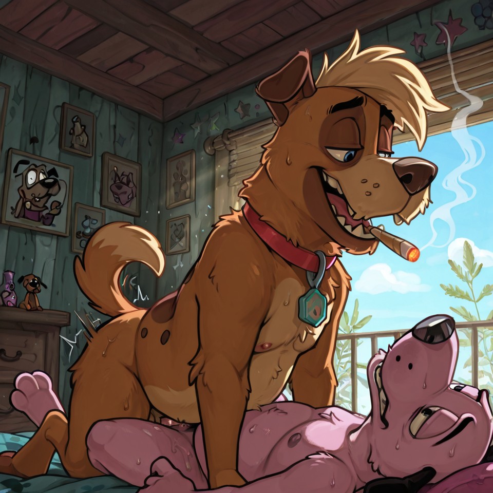 Courage the Cowardly Dog in Seductive Pose