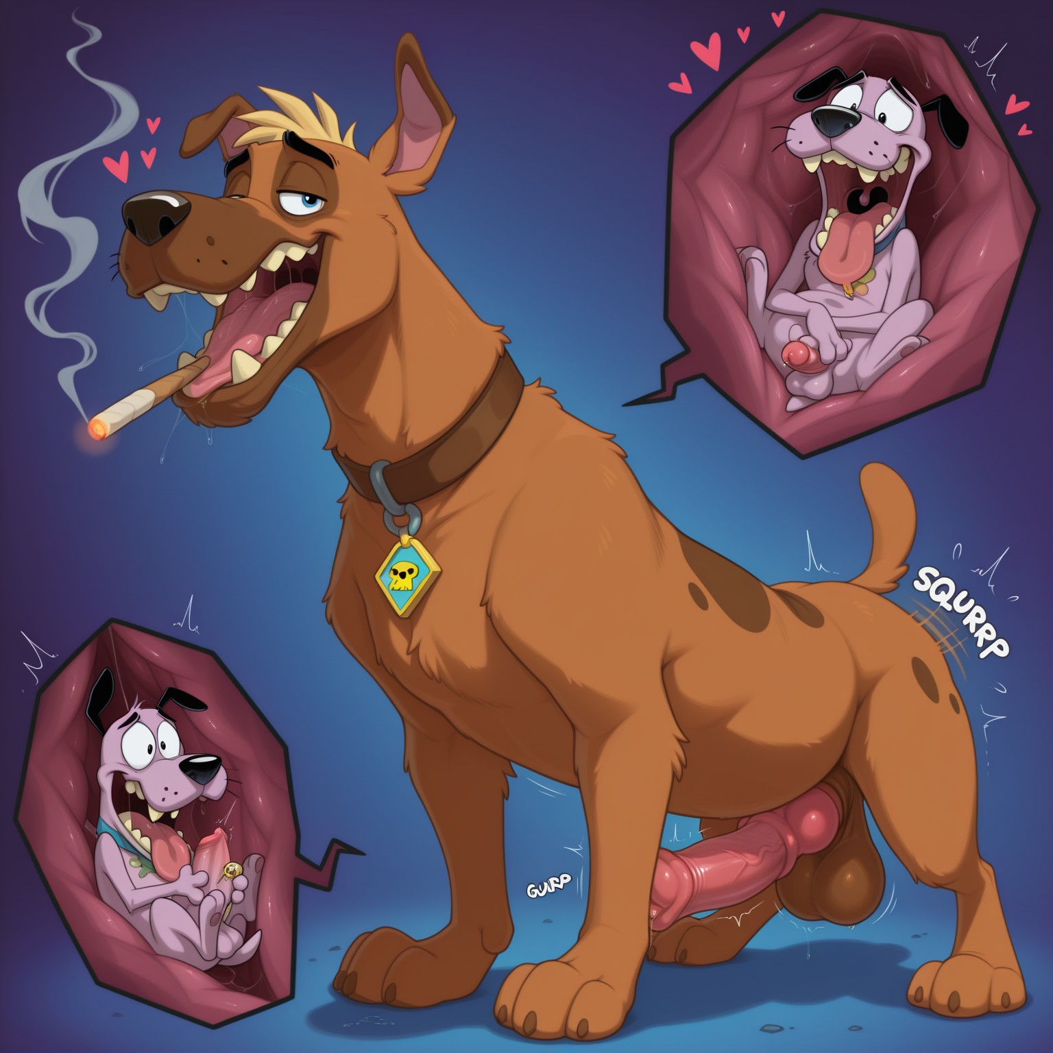 Courage the Cowardly Dog Stoner Art Scooby Doo