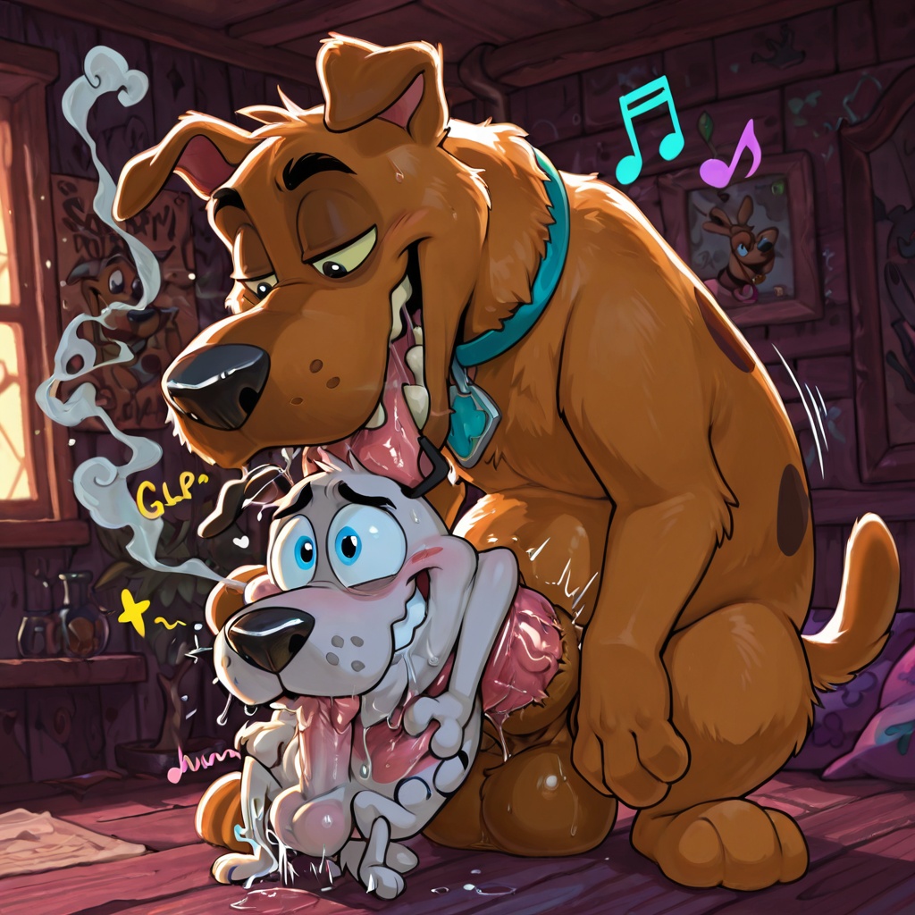 Courage the Cowardly Dog in Surreal Musical Scene