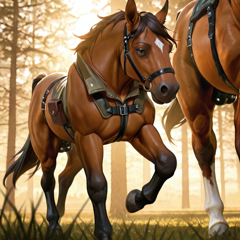 A Horse in Morning Light, Muscular and Alert