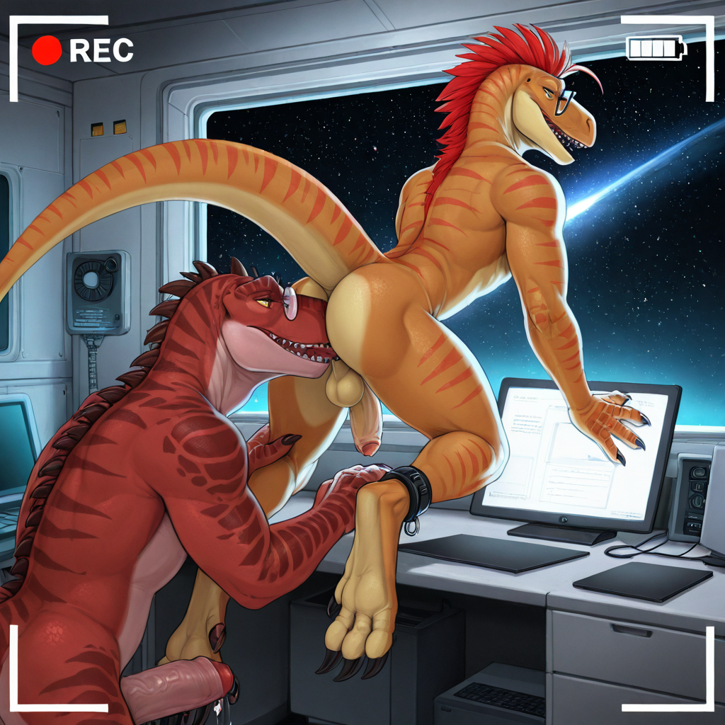 Alien Raptor in Space Station