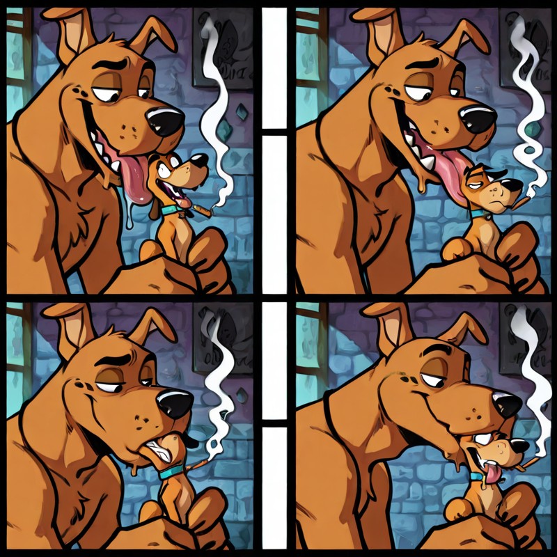 A Scooby Doo and Courage the Cowardly Dog Comic Scene