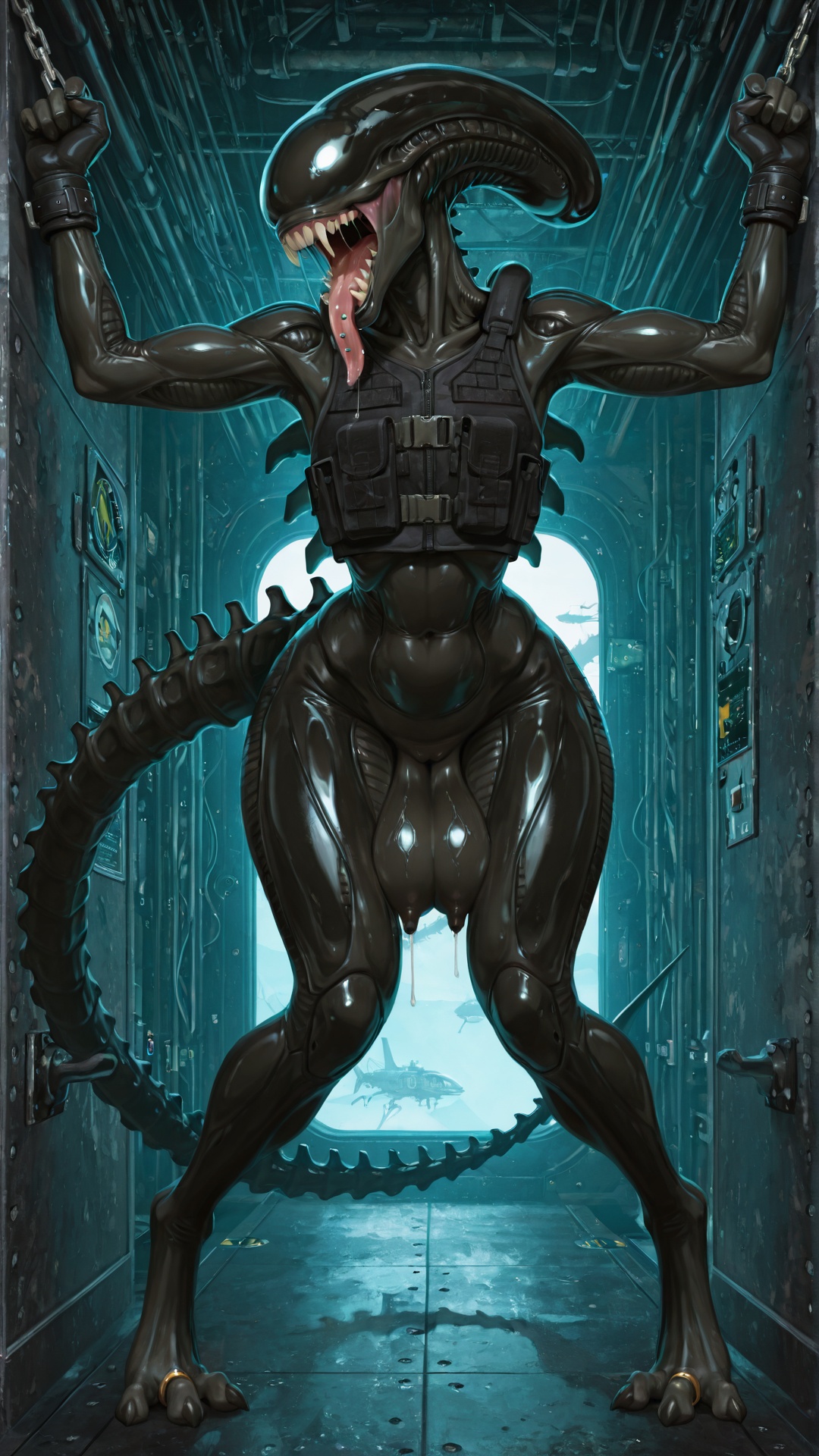 Alien Insectoid with Biomechanical Body