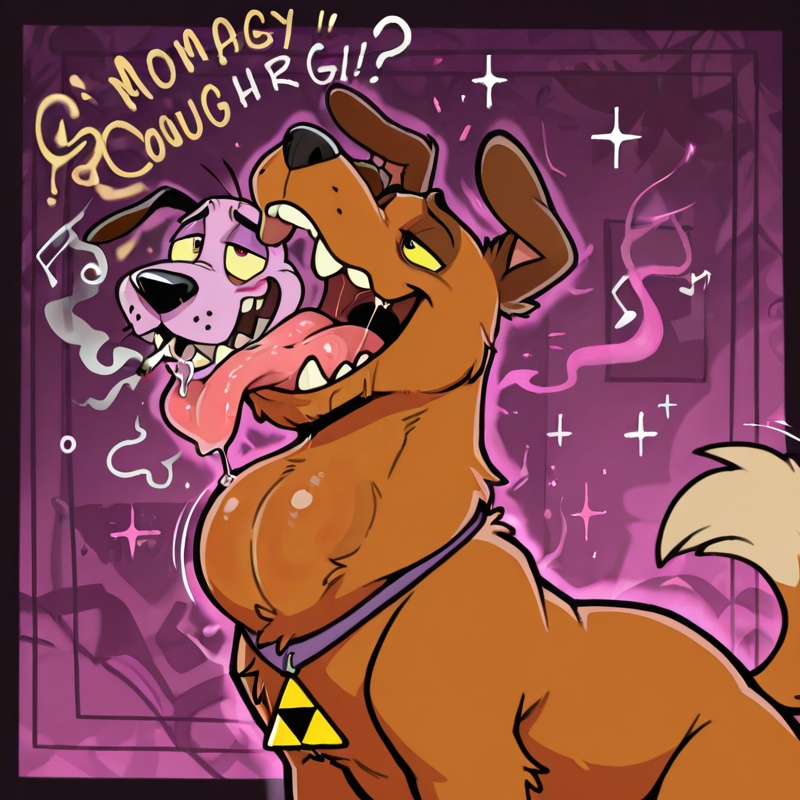 Courage the Cowardly Dog and Scooby Doo Stoned Together