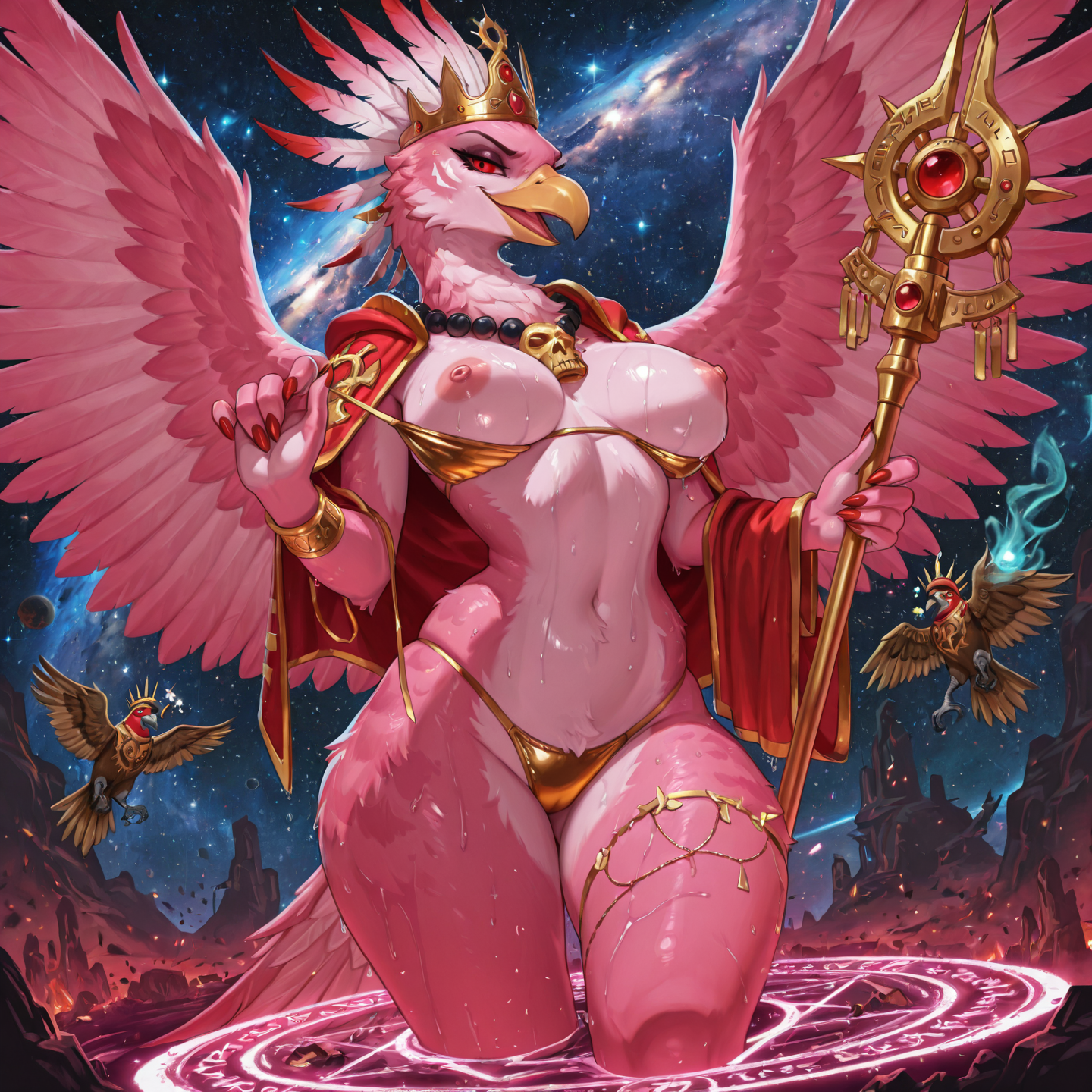 Cosmic Sorceress in Wardrobe Malfunction