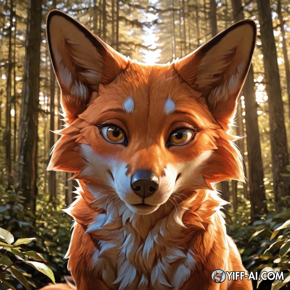 Red Fox Fluffing Fur In A Sunlit Forest Clearing
