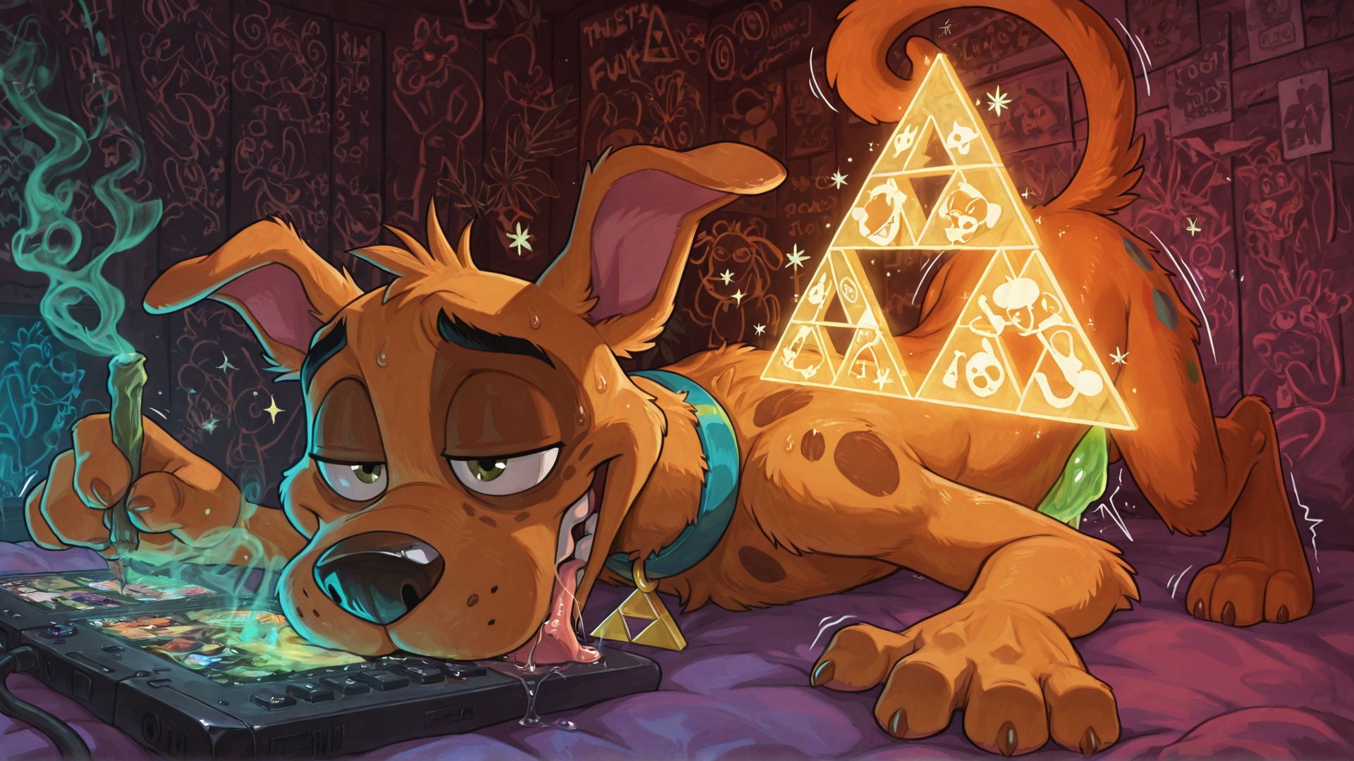 Rainbow-Furred Courage the Cowardly Dog