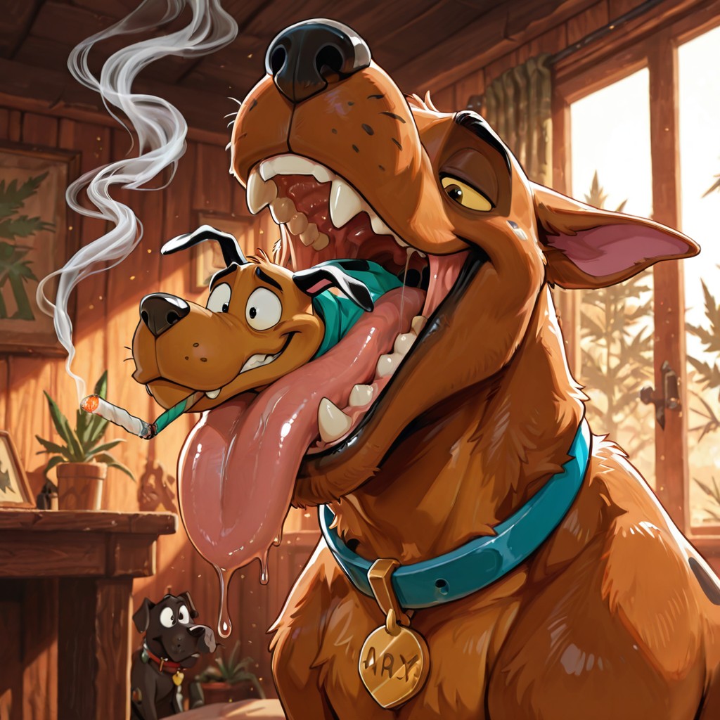 Scooby and Courage Share a Hazy Moment