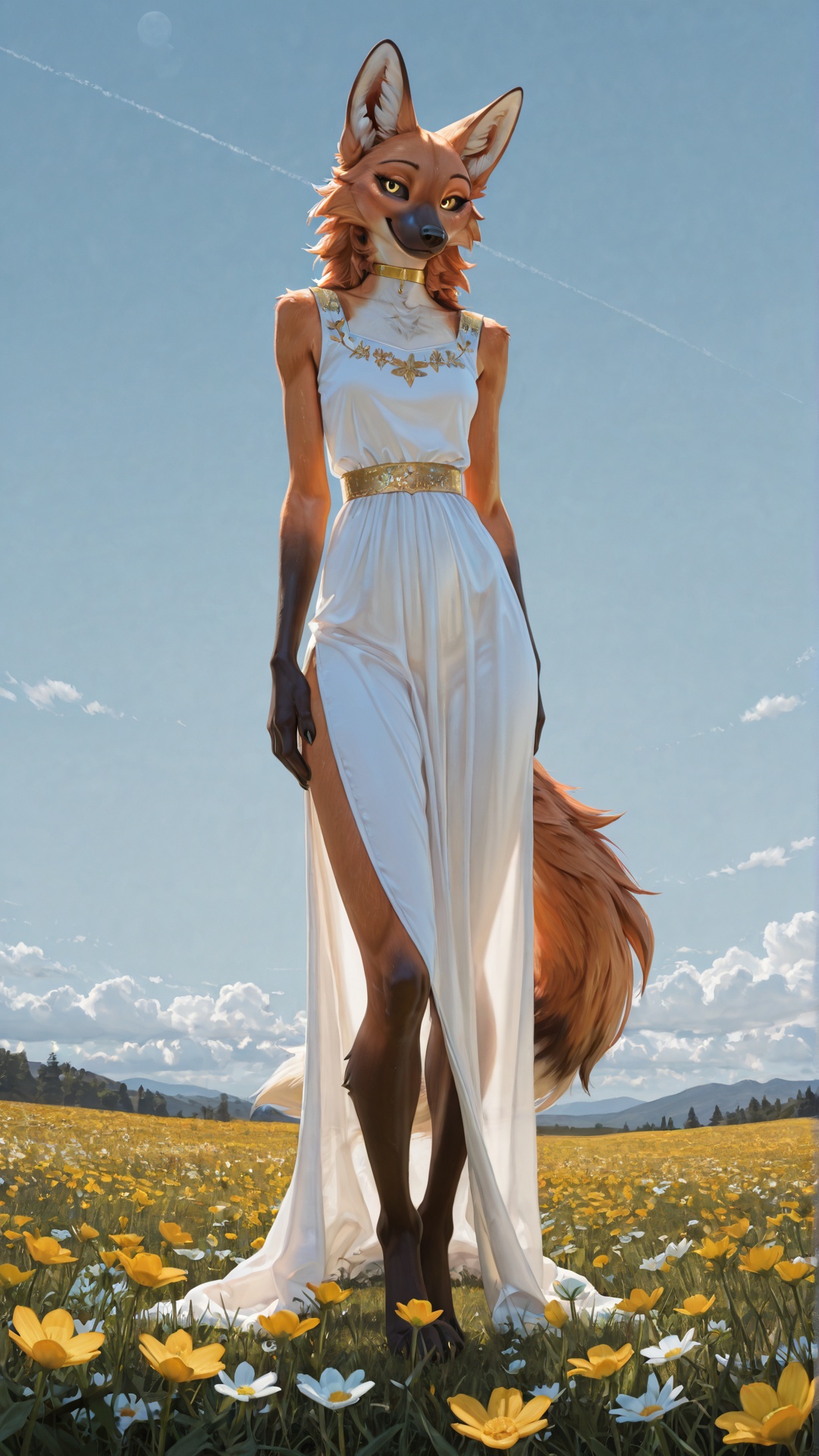 Maned Wolf Woman in Ukrainian Dress