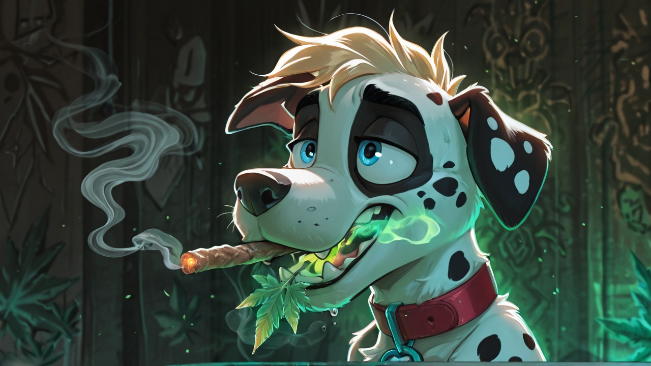 Courageous Stoner Fox in Neon Green Fur