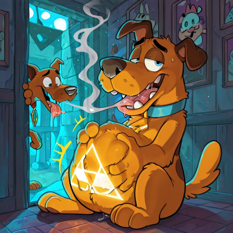 Courage the Cowardly Dog and Scooby Doo in Neon Party