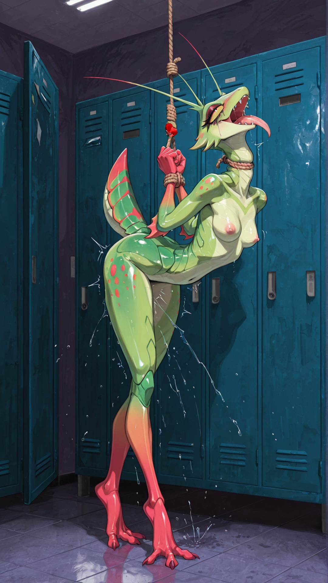 Mantis Raptor Hybrid in Locker Room