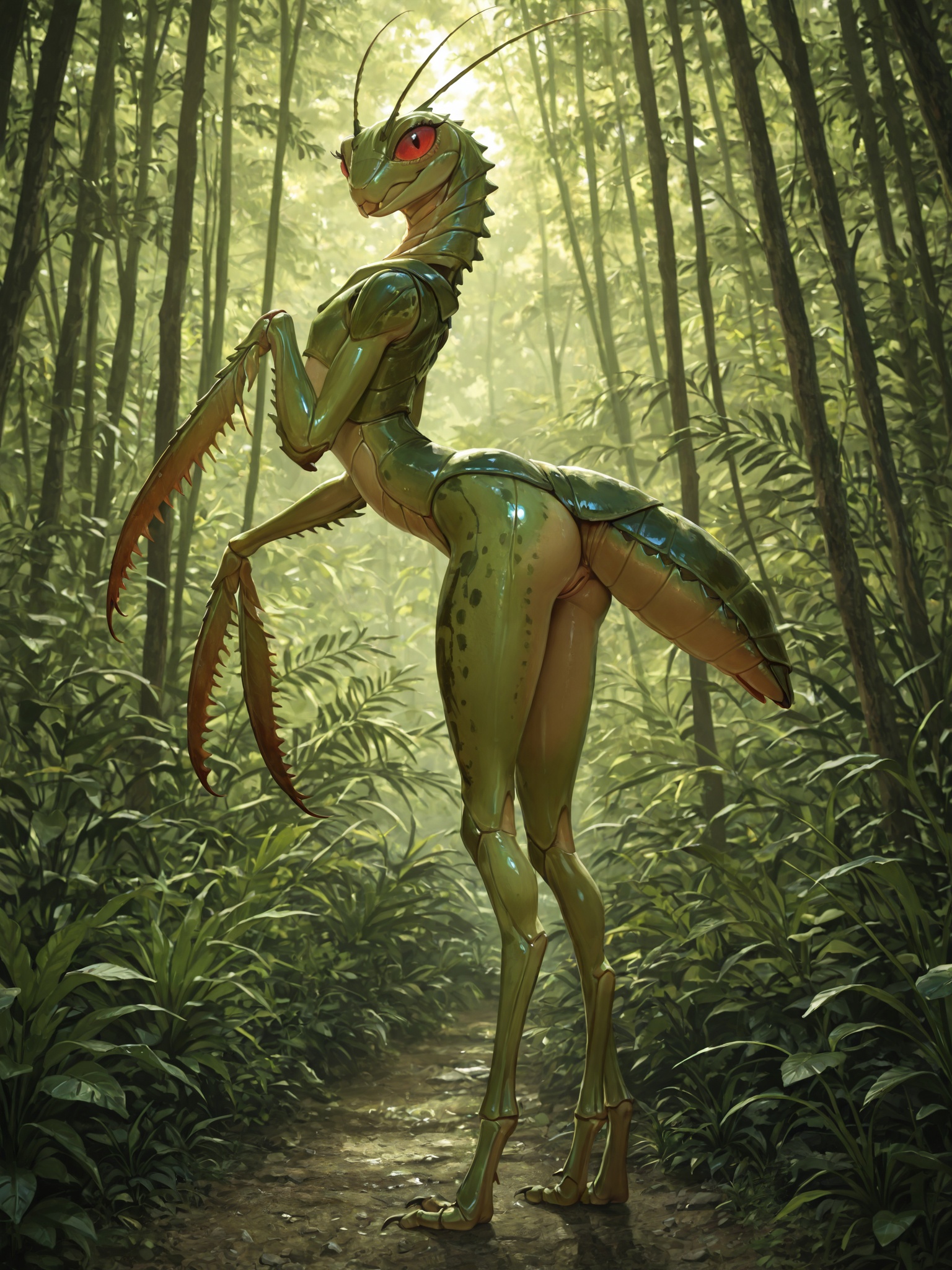 Feral Mantis Stalking in Jungle