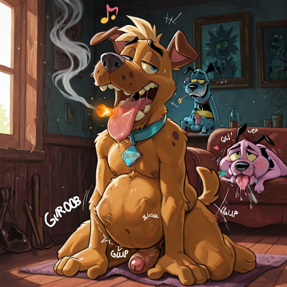 Courage the Cowardly Dog in Ecstatic Vore Scene
