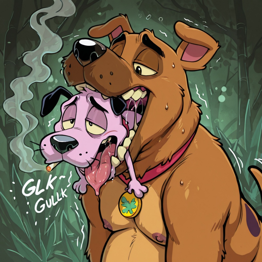 Courage the Cowardly Dog in Spirited Stoner Scene