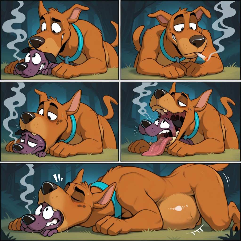Scooby Doo Swallowing Courage the Cowardly Dog Whole