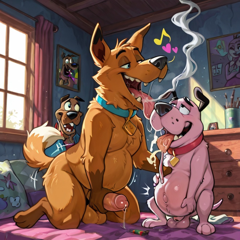 Courage the Cowardly Dog in Animated Group Scene