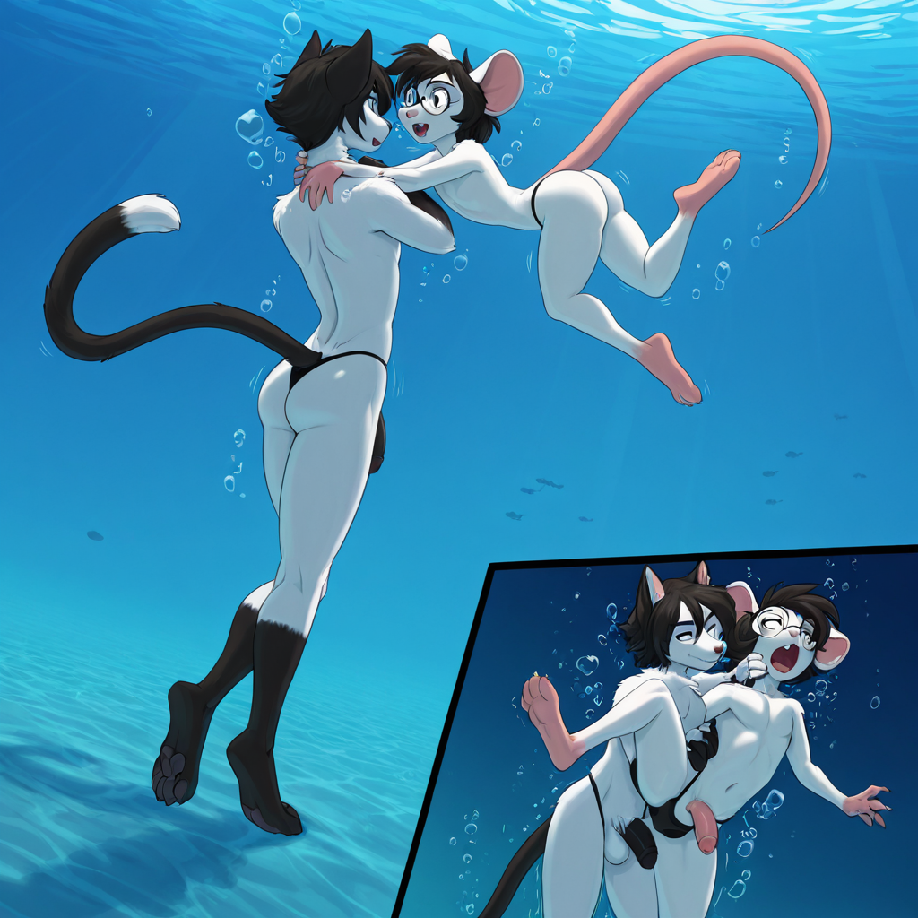 Mouse and Rat Underwater Struggle