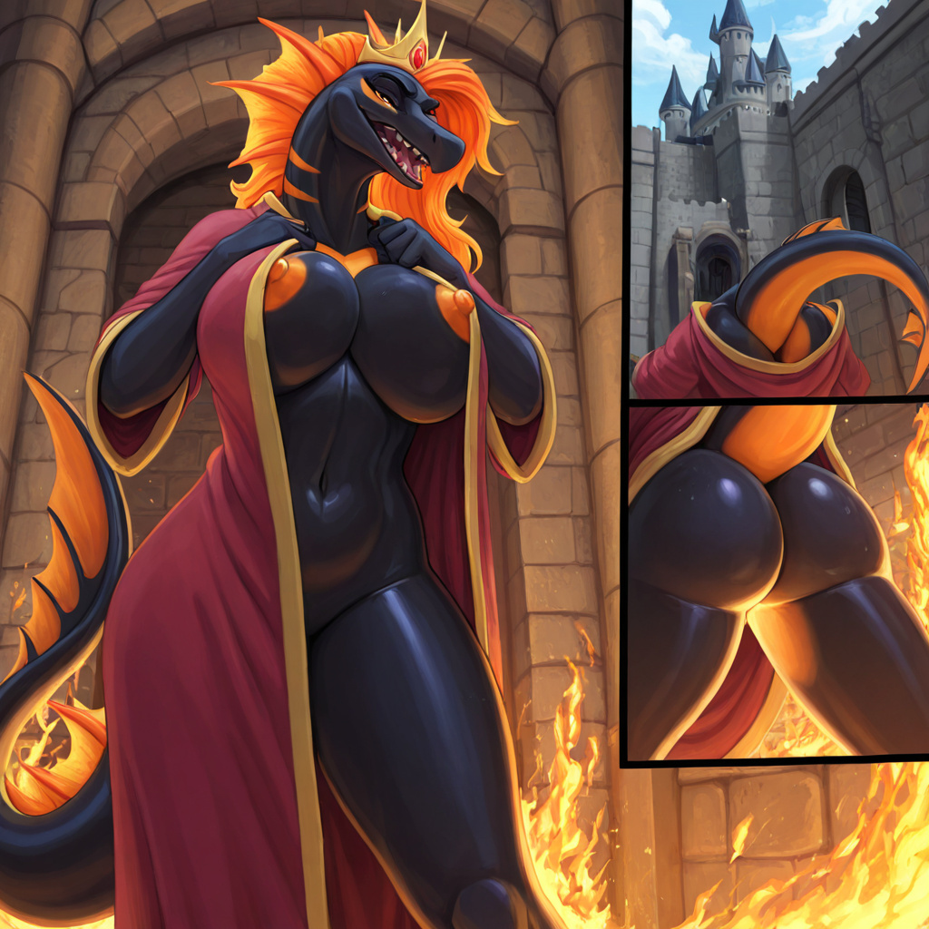 Orange-Horned Queen in Castle