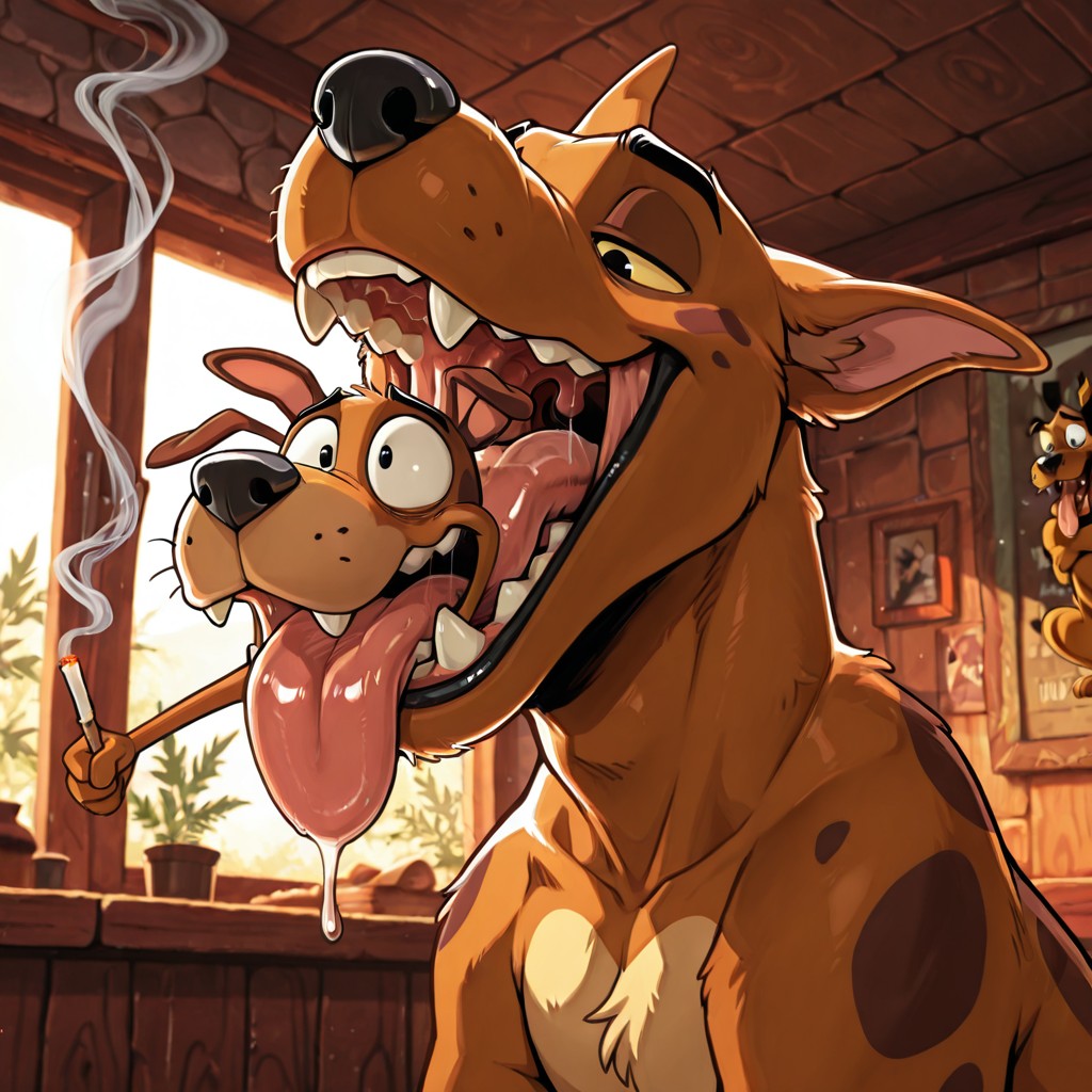 Scooby Doo Swallows Courage Whole in a Field