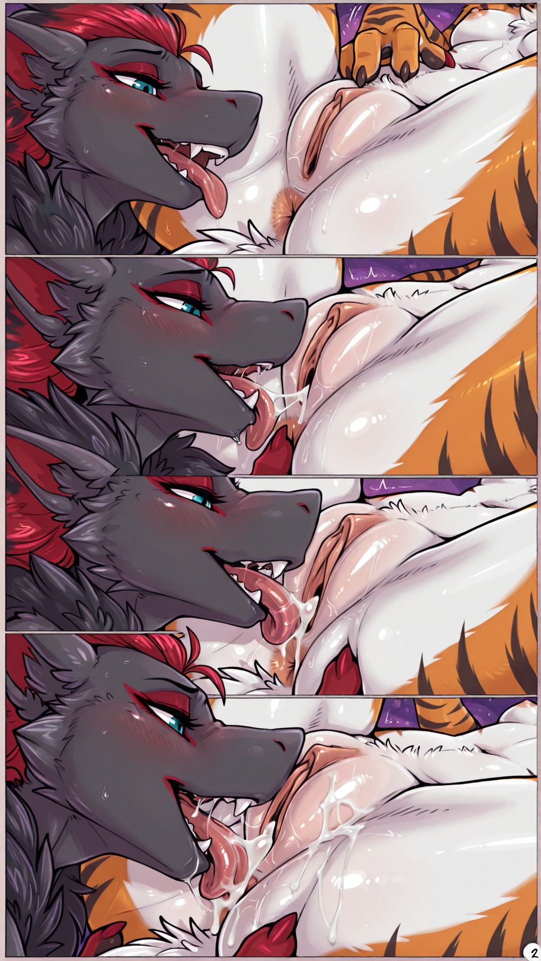 Zoroark and Tigress in a Moonlit Meadow