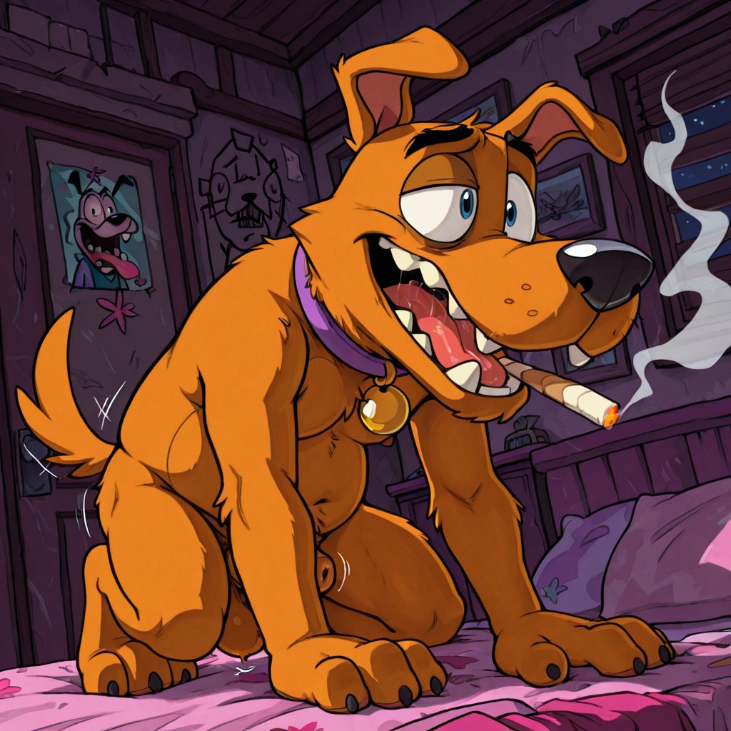 Courage the Cowardly Dog Smoking Marijuana Stoned