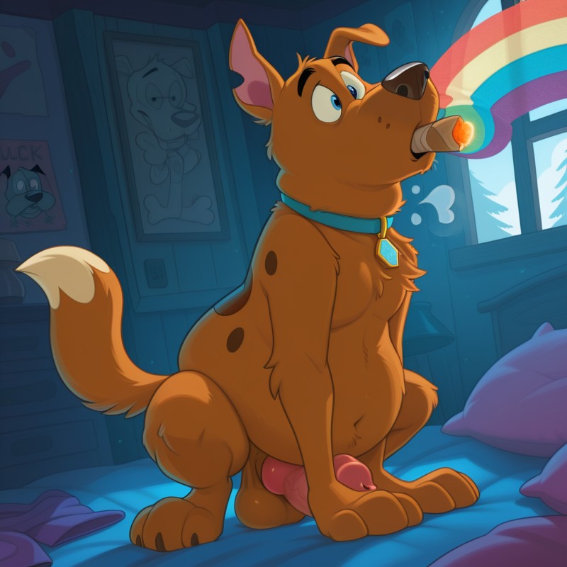 Courage the Cowardly Dog Dog Anthro on Couch