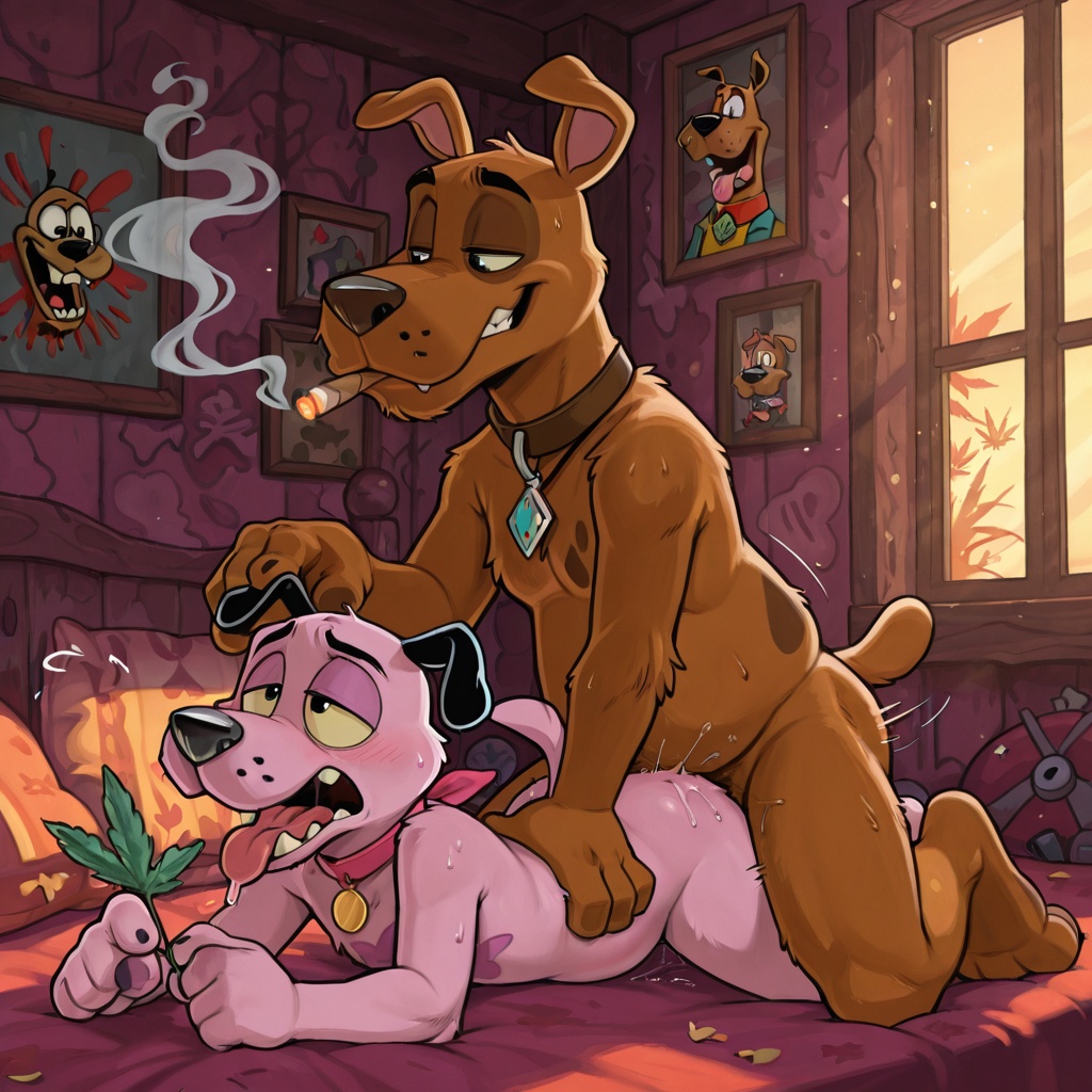 Courage the Cowardly Dog Engaging in Intimate Activity
