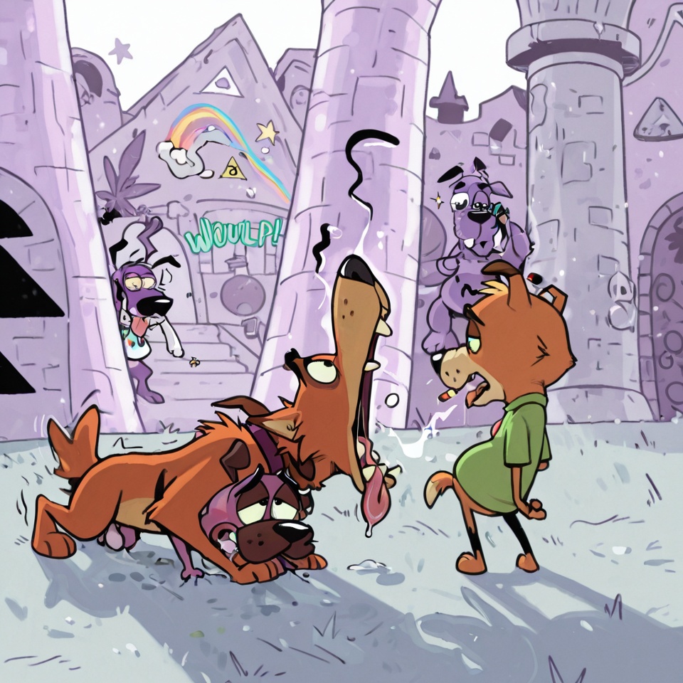 Courage the Cowardly Dog Stoned with Scooby Doo
