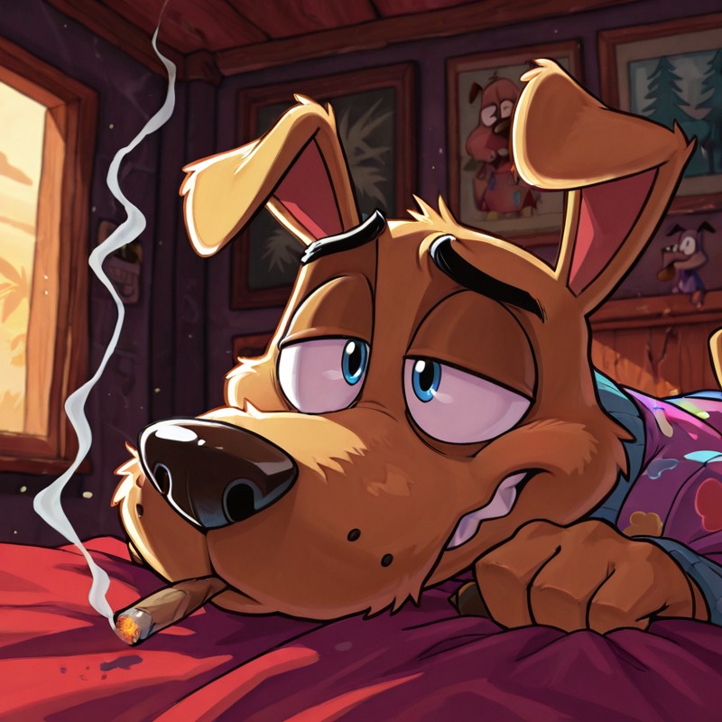 Courage the Cowardly Dog Smoking Marijuana Gay Male